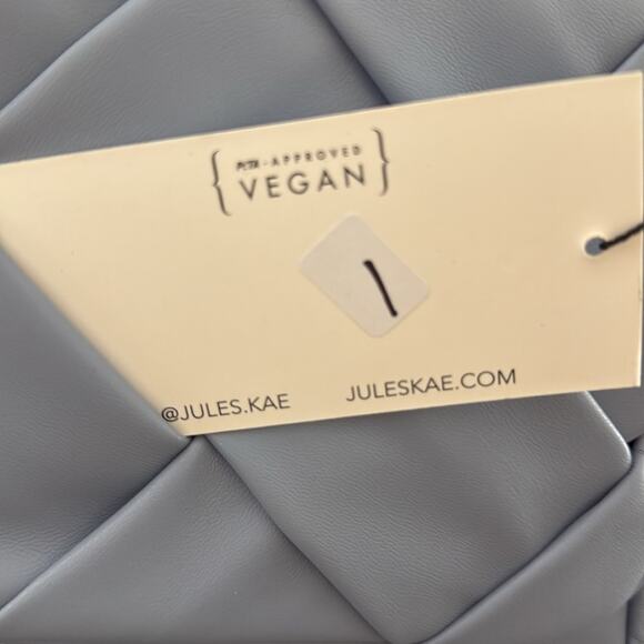 NWT Jules Kae Charlie Periwinkle Quilted Vegan Leather Chain Strap Shoulder Bag - Picture 5 of 8